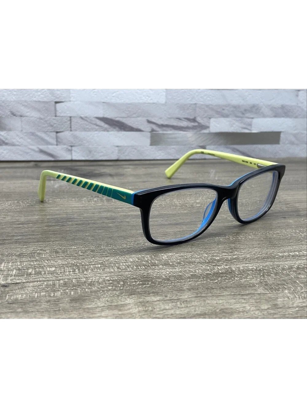 Nike Eyeglasses 5509 085 48[]17-130 Black Green Yellow Full Rim Frames Only